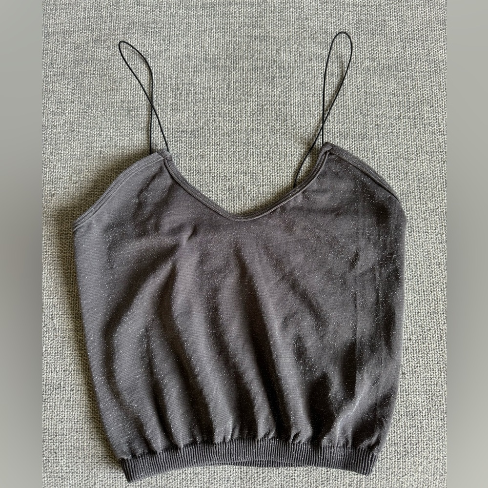 NWOT. Free People Sparkle Gray Brami Bralette Size Medium Large
